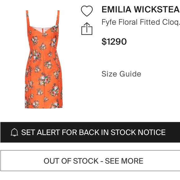 Emilia Wickstead Orange floral mini dress - Picture 2 of 6